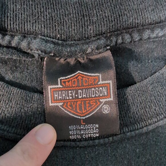 Harley-Davidson Graphic T-Shirt Black Motorcycle Night Scene – Men’s L - Picture 6 of 11